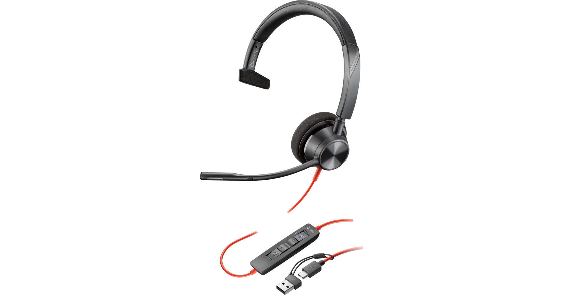 Poly Blackwire BW3315 Mono USB & 3.5mm Headset