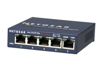 Netgear FS105 5 Port 10/100Mbps Fast Ethernet Switch with Auto Uplink New